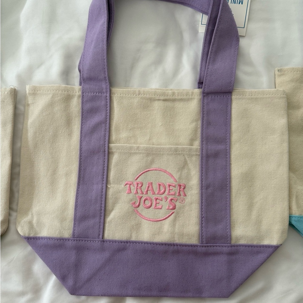 Purple and Cream Tote Bag
